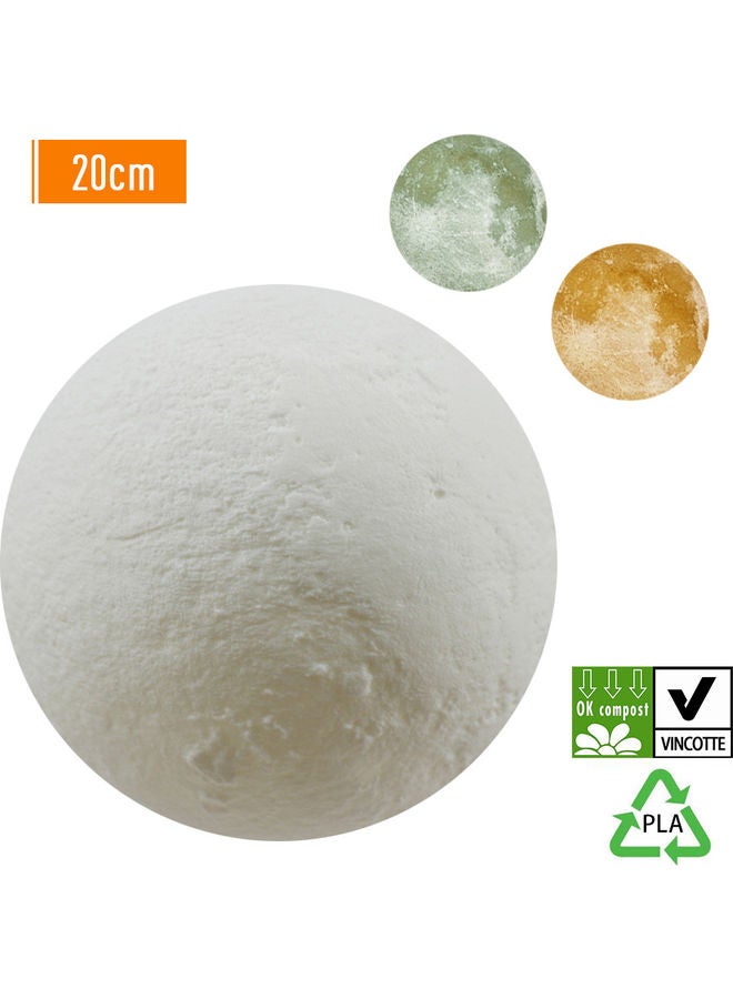 3D Print Touching Moon Night Lamp With Wooden Stand Warm Yellow - Image 1