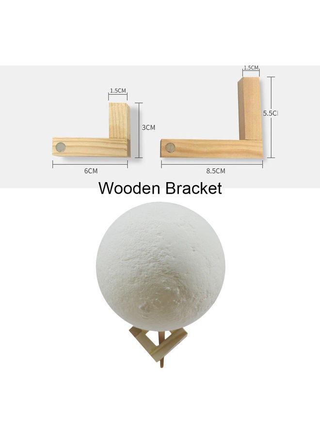 3D Print Touching Moon Night Lamp With Wooden Stand Warm Yellow - Image 3