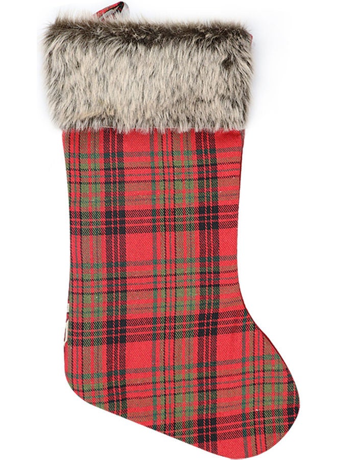 جوارب عيد الكريسماس بنقشة مربعات أحمر/ أسود/ أخضر - Image 1