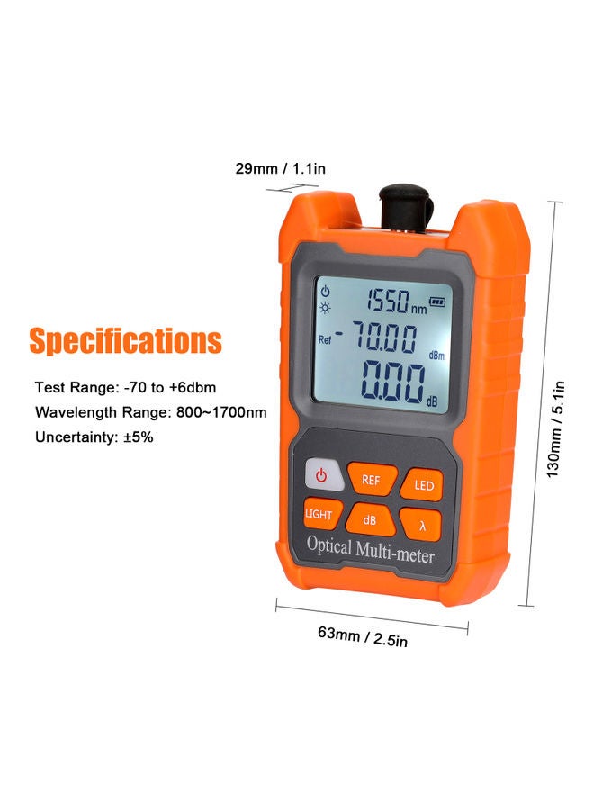 Portable Mini Fiber Optical Power Meter Orange - Image 2