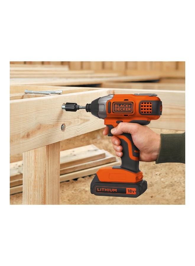 BLACK+DECKER Cordless Drill Impact Driver 18V 155Nm (Battery Not Included) BDCIM18N-XJ Orange/Black - Image 3