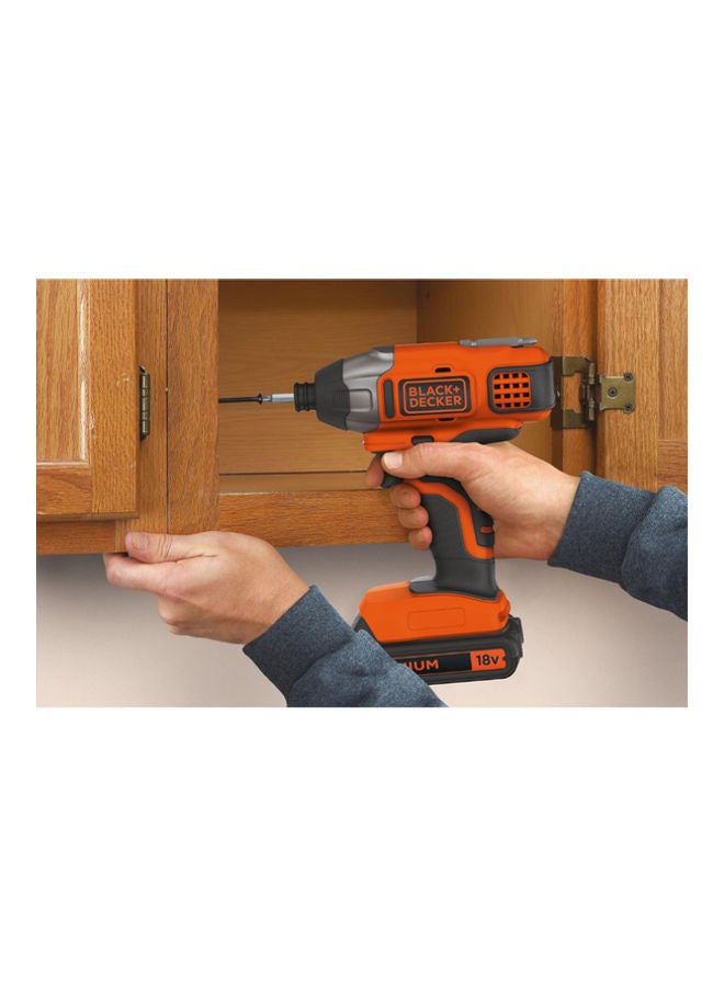 BLACK+DECKER Cordless Drill Impact Driver 18V 155Nm (Battery Not Included) BDCIM18N-XJ Orange/Black - Image 4
