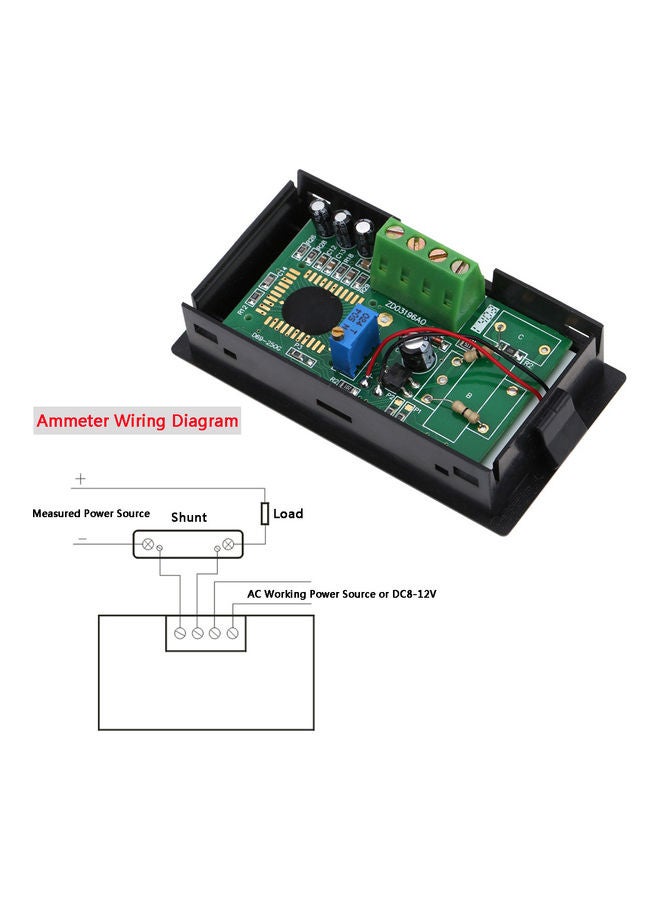 مقياس عرض رقمي بشاشة LCD مع مقاومة حادة بقوة 100 أمبير لون أسود - Image 5