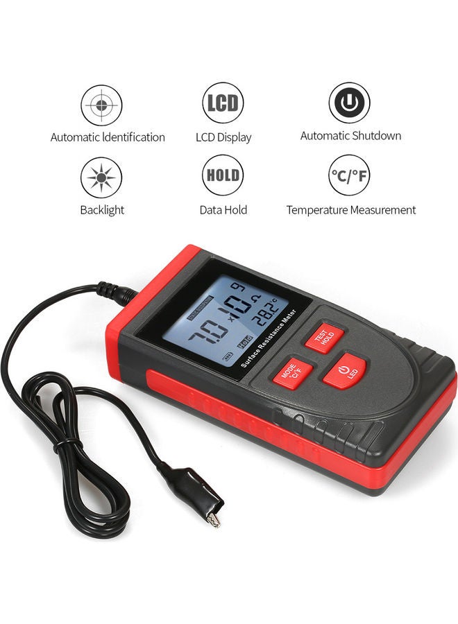 Generic - Surface Resistance Tester with LED Display Grey/Red - Image 1