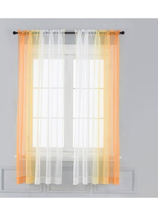 2-Piece Window Curtains Orange/White - v1627498607/N49550222A_1