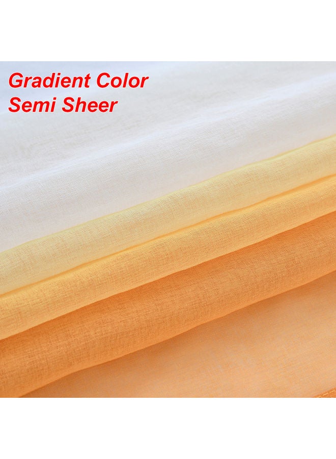 2-Piece Window Curtains Orange/White