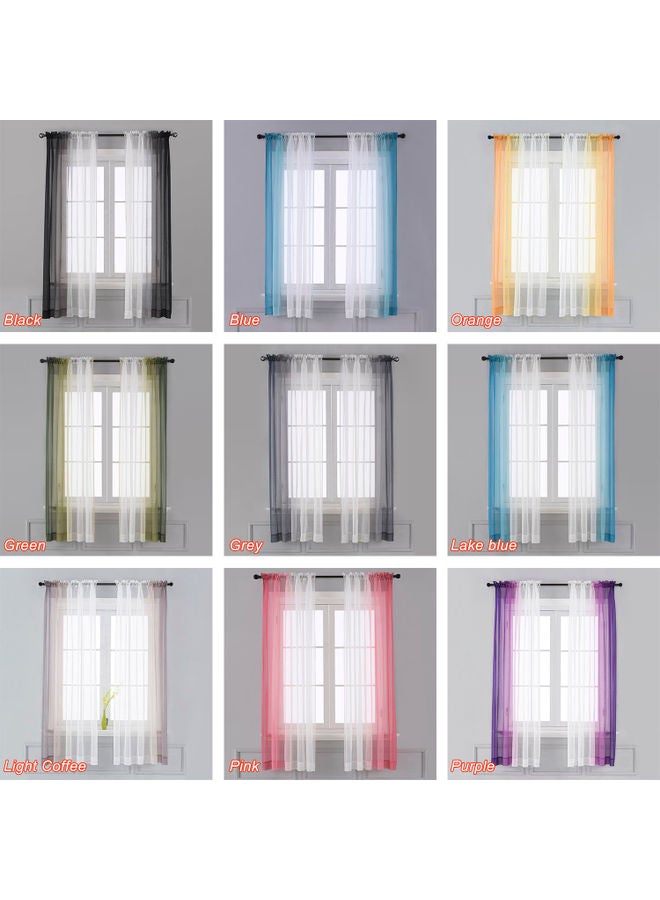 2-Piece Window Curtains Orange/White