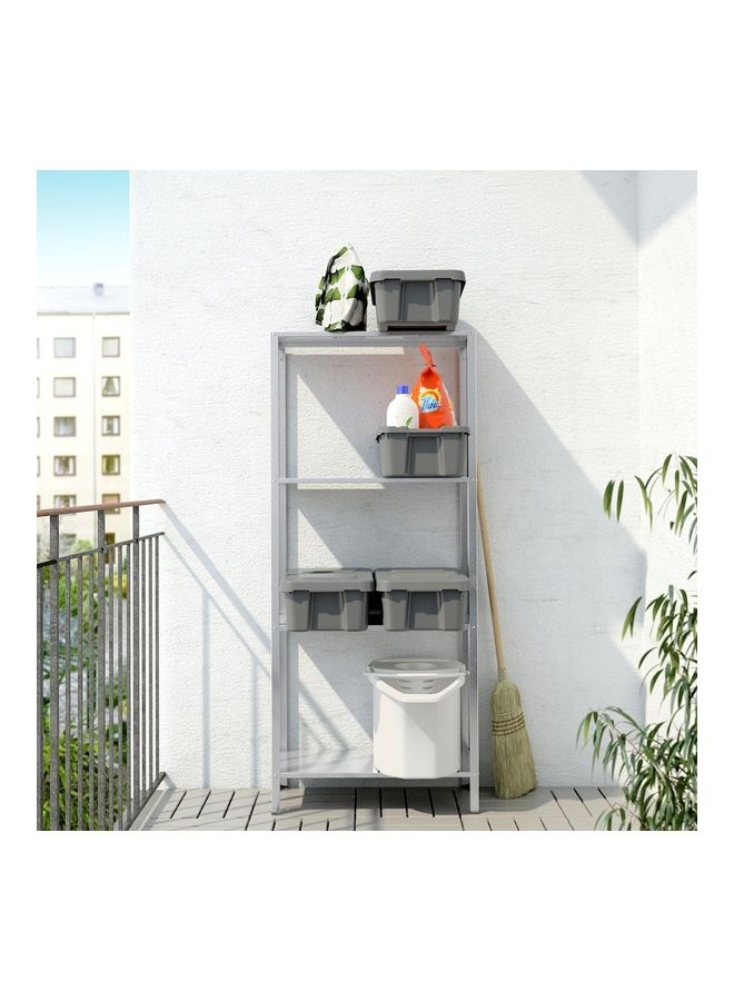 دبليو كيه وحدة رفوف من 4 طبقات فضي 60x27x140سم - Image 2