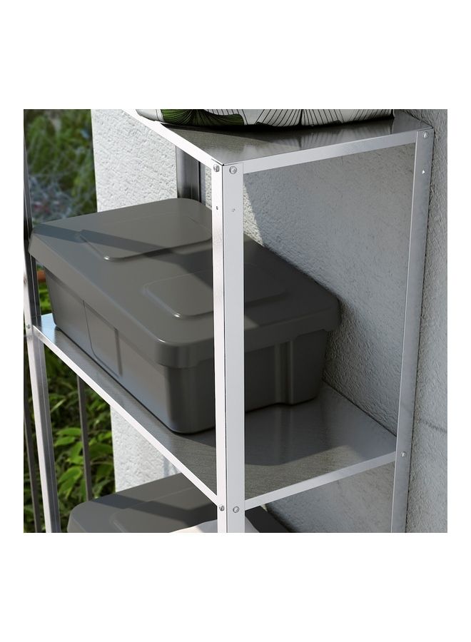 دبليو كيه وحدة رفوف من 4 طبقات فضي 60x27x140سم - Image 3