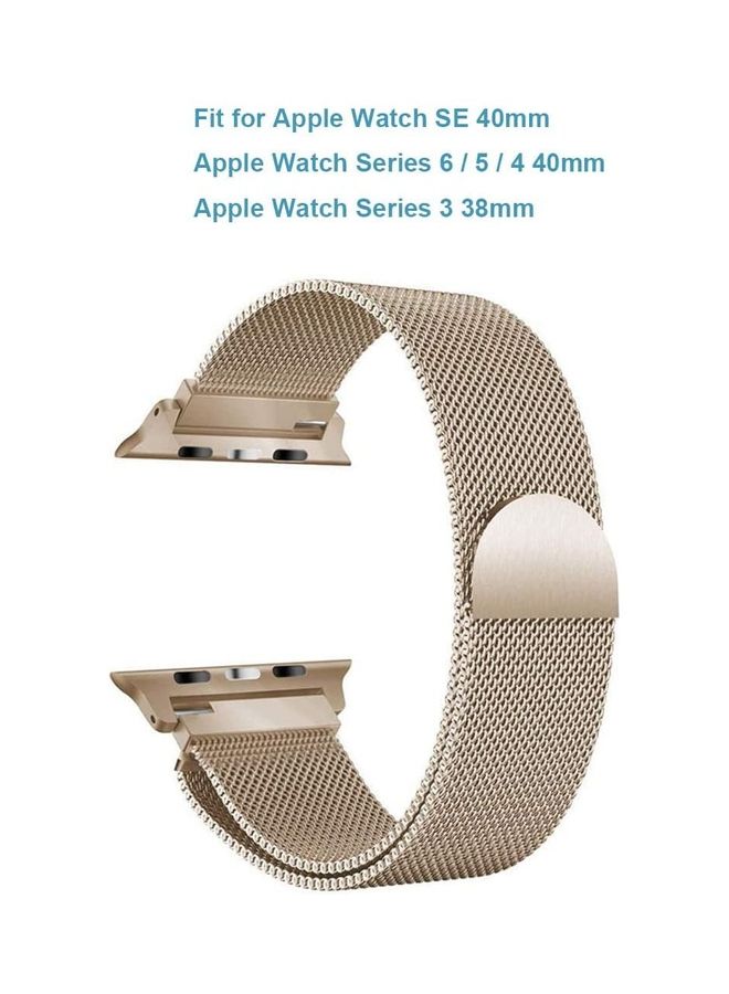 Generic - Adjustable Milanese Loop Stainless Steel Band For Apple Watch Series 38-40mm Rose Gold - Image 1