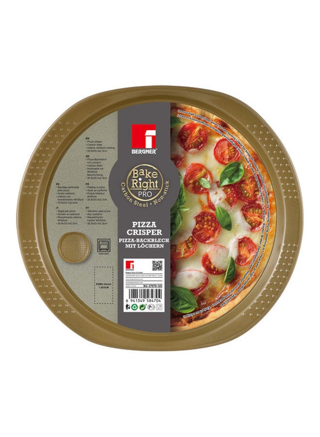 BERGNER - Bakeright Pro Pizza Crisper Greenish Gold 36cm - Image 1