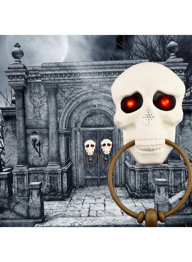 Touch Control Skull Doorbell Decoration Ornament White/Gold - Image 5