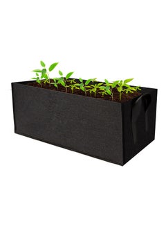 حوض زراعة مستطيل للحديقة مزود بمقابض أسود 25x4x20سم