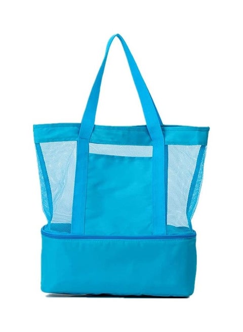 Mesh Beach and Picnic Tote Bag with Insulated Compartment