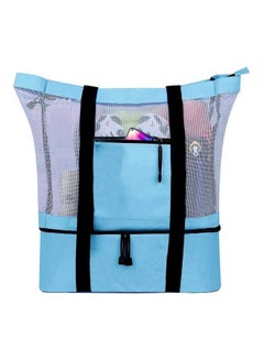 Mesh Beach and Picnic Tote Bag with Insulated Compartment - v1627501559/N49569250A_1