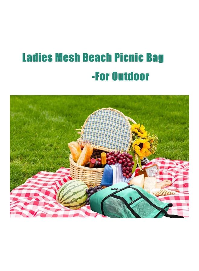 XiuWoo Mesh Large Beach Tote Zipper with Insulated Cooler Bag  - Image 4