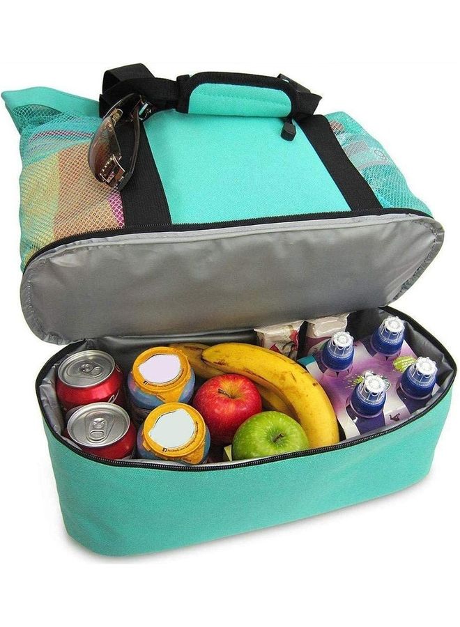 XiuWoo - Mesh Large Beach Tote Zipper with Insulated Cooler Bag - Image 1