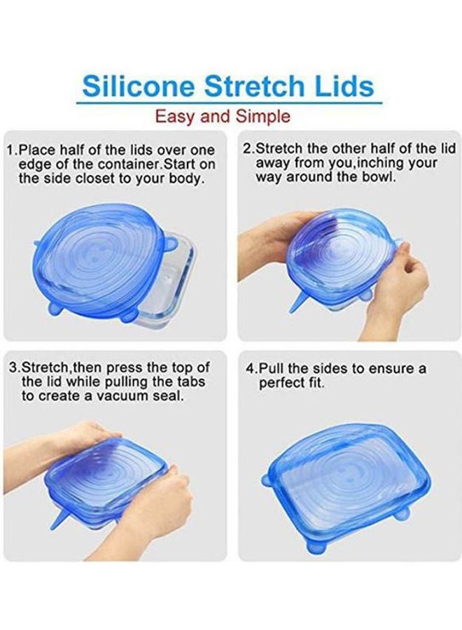 6 Pcs Silicone Stretch Lid   Durable Expandable Food Saver Cover For Bowel Can Cup Multicolour - Image 2