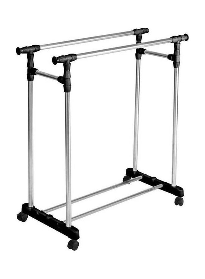 Generic - Clothes Double Pole  Portable Rack Hanger Extendable Rolling Removable And Retractable Garments Rack Multicolour - Image 1