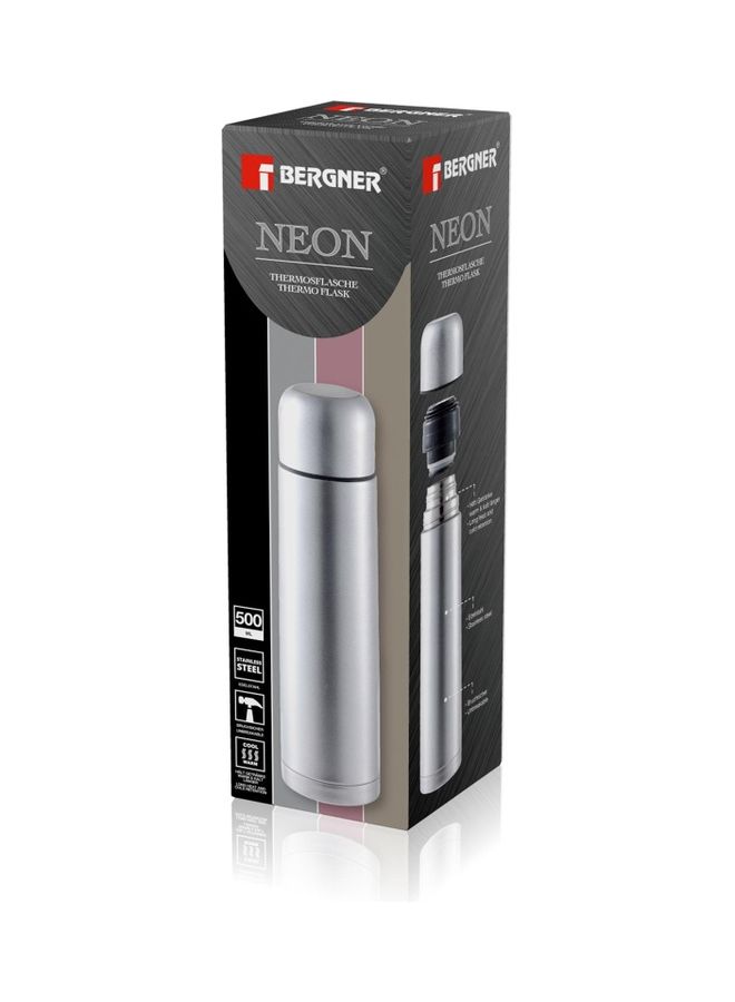 Neon Stainless Steel Vacuum Flask Silver
