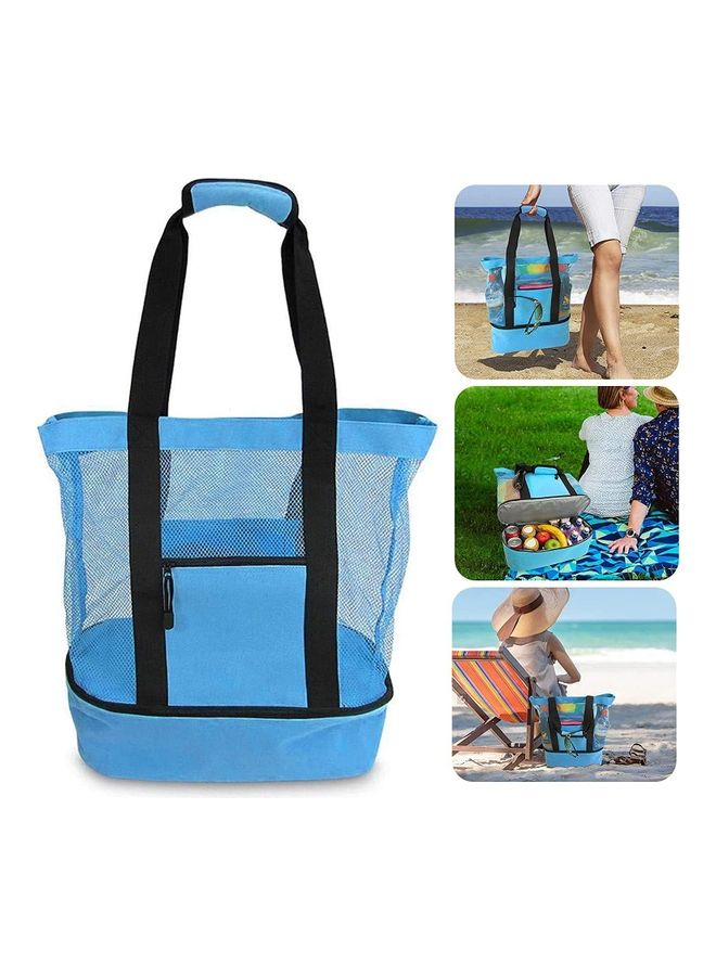 XiuWoo Mesh Large Beach Tote Zipper with Insulated Cooler Bag  - Image 3
