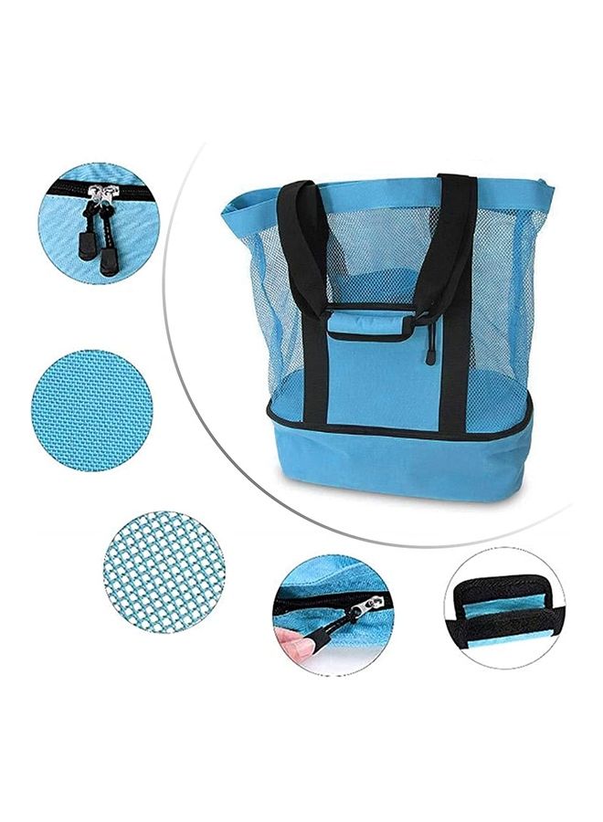 XiuWoo Mesh Large Beach Tote Zipper with Insulated Cooler Bag  - Image 1