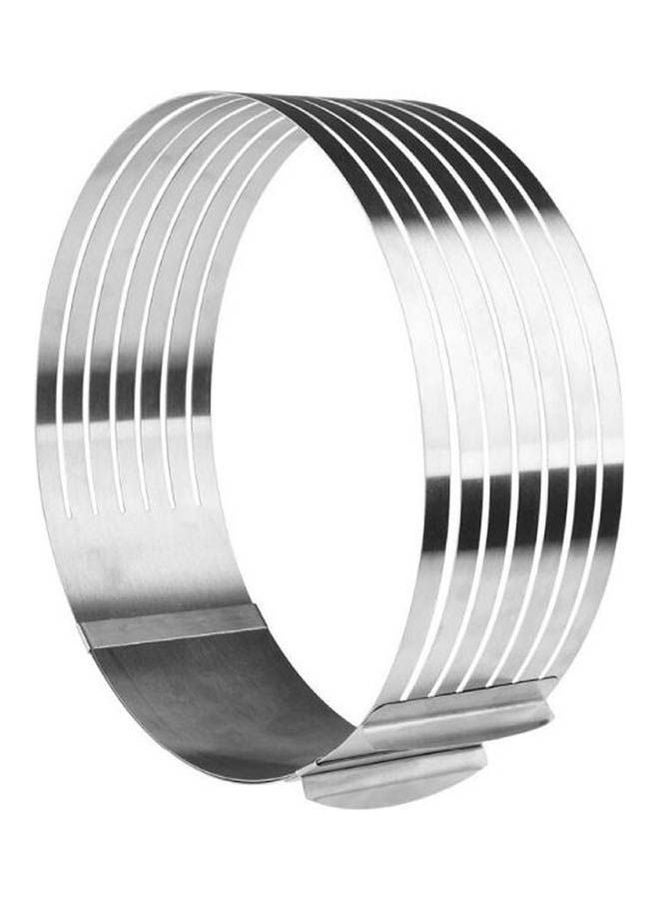 Stainless Steel Cake Ring Cutterlayer Cake Slicer Kit Mousse Slicing Cakediameter Is 24Cm Silver  - Image 1