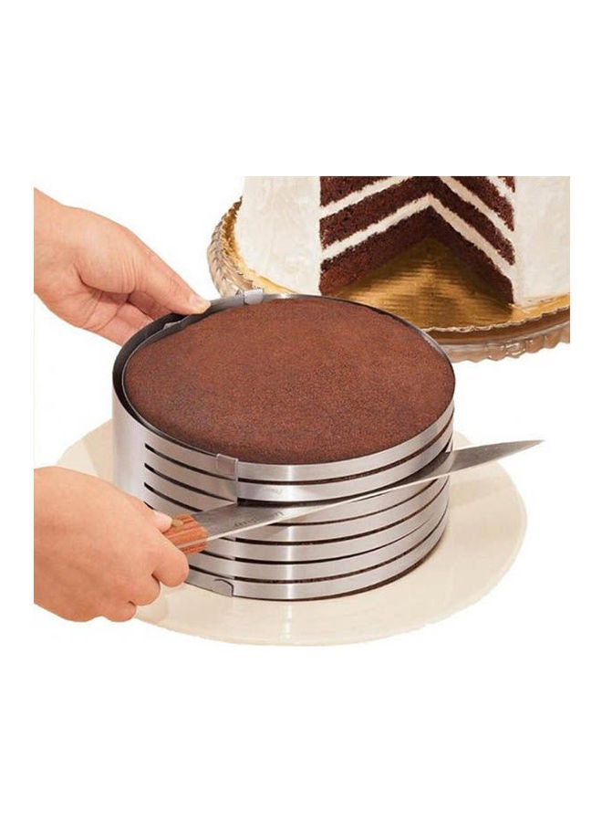 Stainless Steel Cake Ring Cutterlayer Cake Slicer Kit Mousse Slicing Cakediameter Is 24Cm Silver  - Image 2