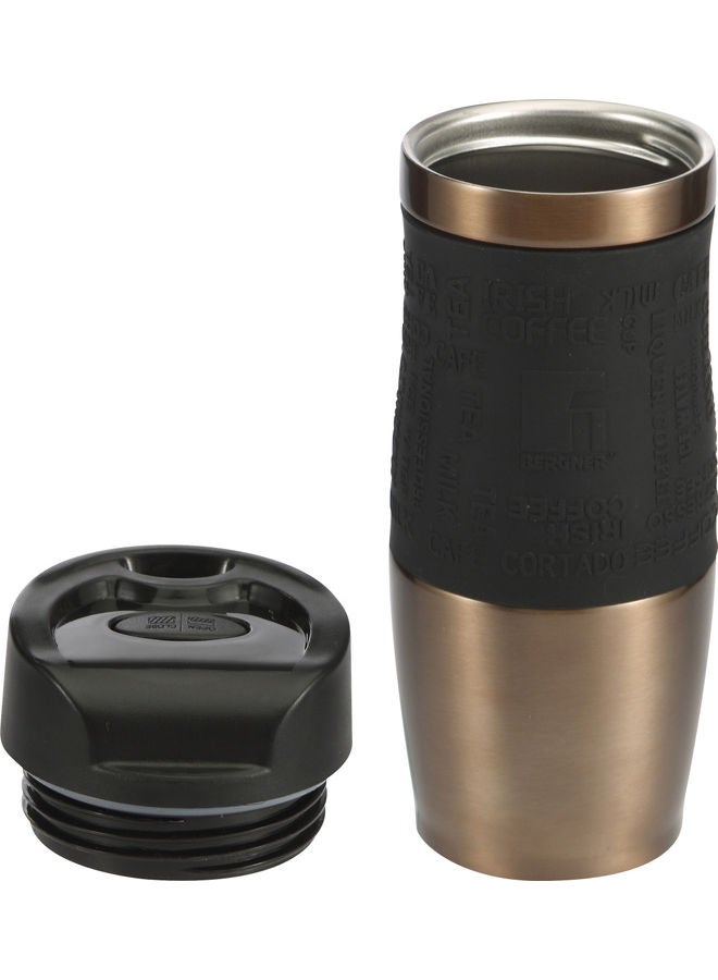 BERGNER Neon Classic Stainless Steel Vacuum Travel Mug Brown/Black 360ml - Image 2