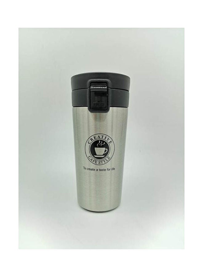 Korean Version Portable Vacuum Travel Coffee Mug Stainless Steel Thermos With Cover380Ml Silver - Image 1