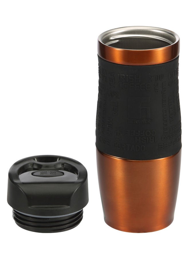 BERGNER Neon Classic Stainless Steel Vacuum Travel Mug Orange/Black 360ml - Image 2
