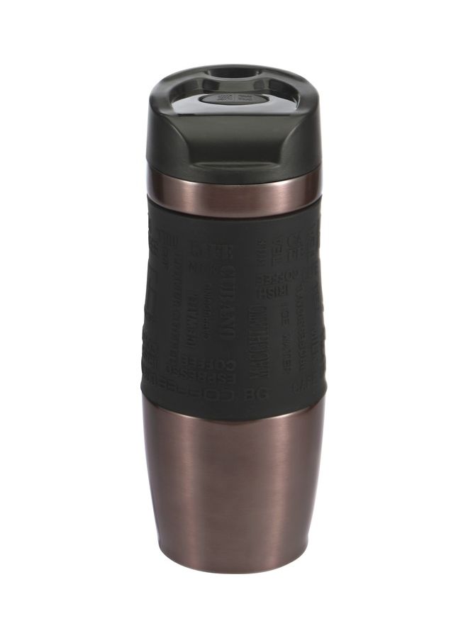 بيرجنر مج سفر  نيون بتصميم كلاسيكي من الستانلس ستيل بني/أسود 360ملليلتر - Image 1