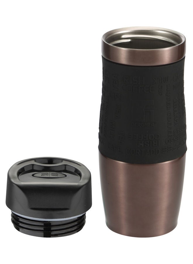 بيرجنر مج سفر  نيون بتصميم كلاسيكي من الستانلس ستيل بني/أسود 360ملليلتر - Image 2