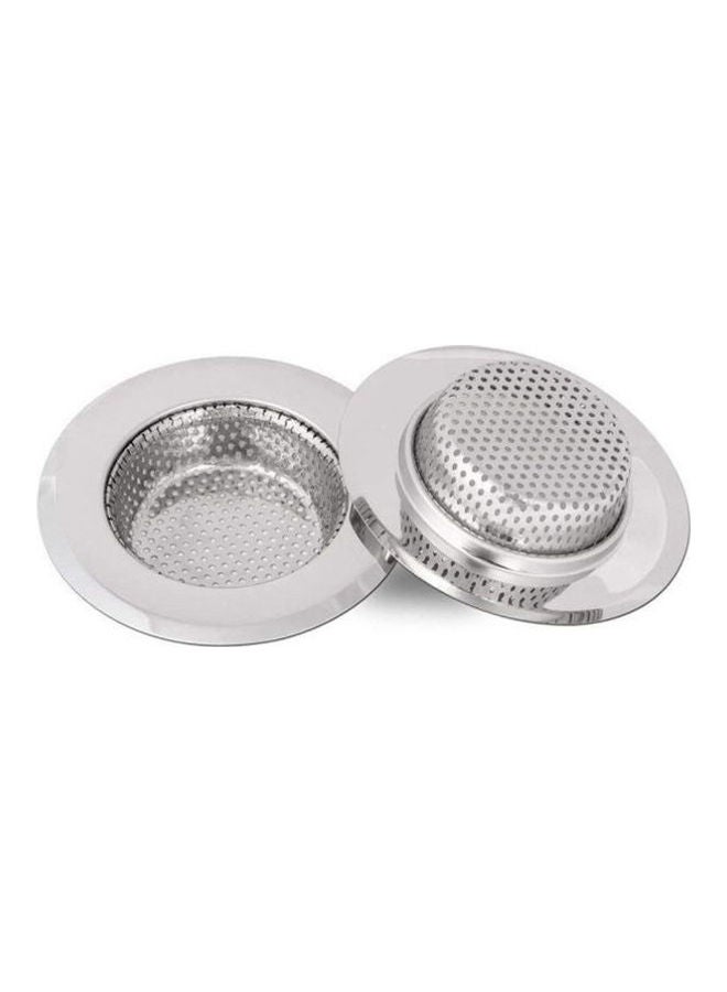 مصفاة حوض من الستانلس ستيل للمطبخ والحمام فضي 90 x 57مم - Image 1