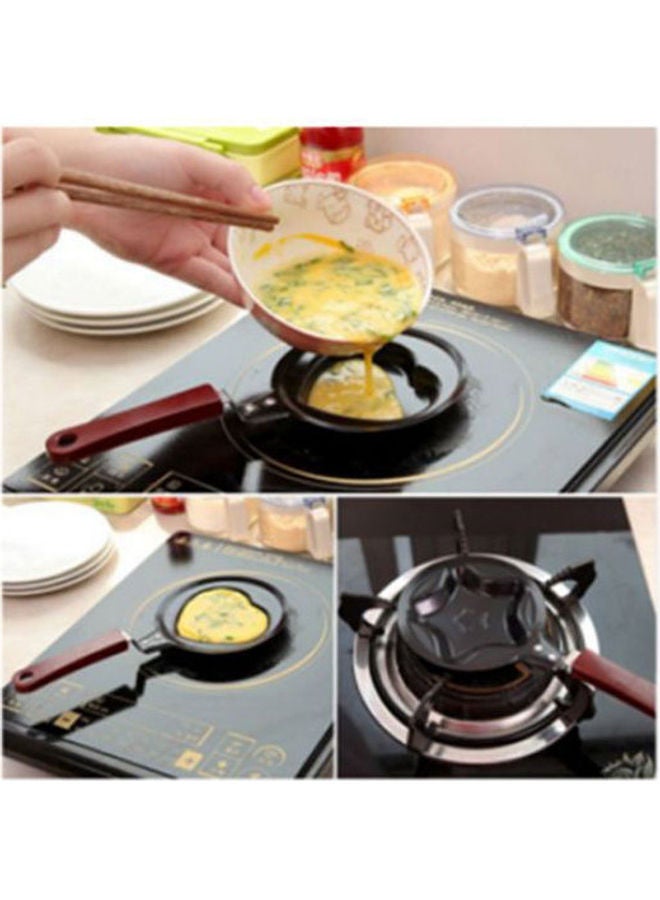 U-HOOME - Cute Shaped Egg Mould Pans Nonstick Stainless Mini Breakfast Egg Frying Pans Cooking Tools Steel Kitchen Accessoories Black - Image 1