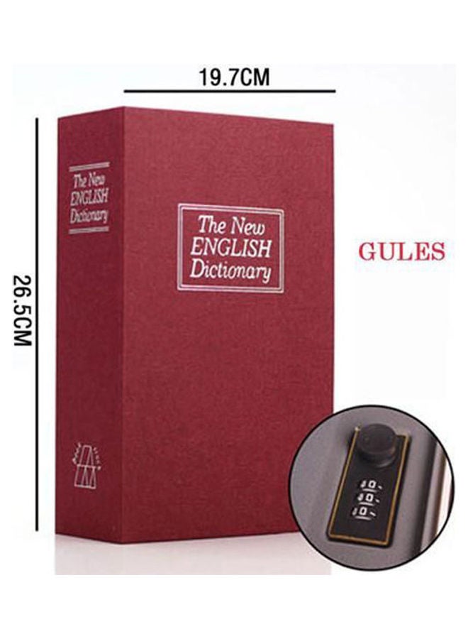 Generic Book Safe Lock Box Dictionary Safe Box Secret Safe Lock Cash Money Coin Storage Red  - Image 1