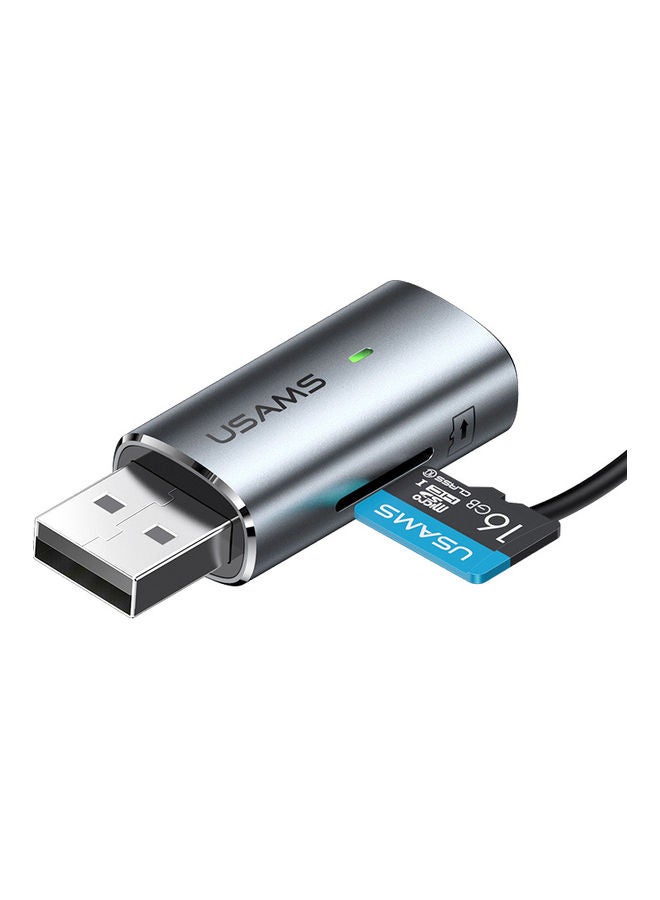 USAMS Aluminum Alloy Car Wireless Audio Receiver Iron-Grey - Image 3