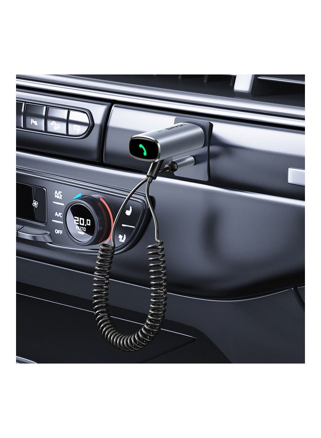 USAMS Aluminum Alloy Car Wireless Audio Receiver Iron-Grey - Image 5