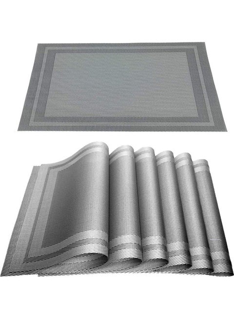 6-Piece Double Border Placemat Set Multicolour 45 x 31cm