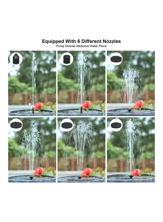 Decdeal Solar Powered Energy Fountain Water Pump With Auto Color Changing Light Black  - Image 3