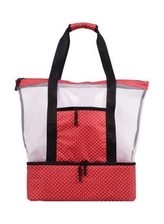 Mesh Beach and Picnic Tote Bag with Insulated Compartment