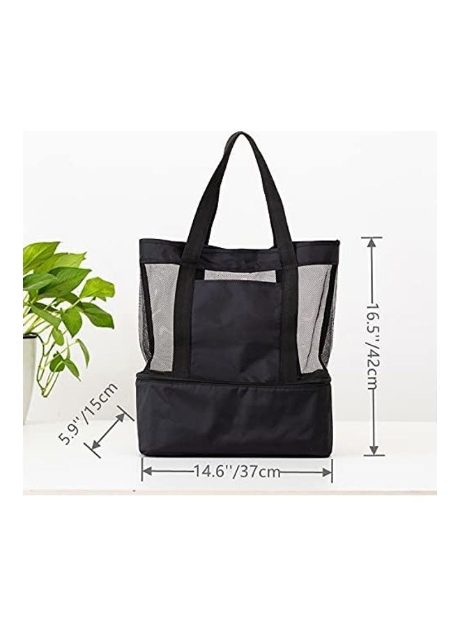 XiuWoo - Mesh Large Beach Tote Zipper with Insulated Cooler Bag - Image 1