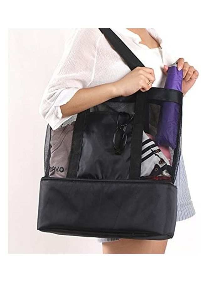 XiuWoo - Mesh Large Beach Tote Zipper with Insulated Cooler Bag - Image 1