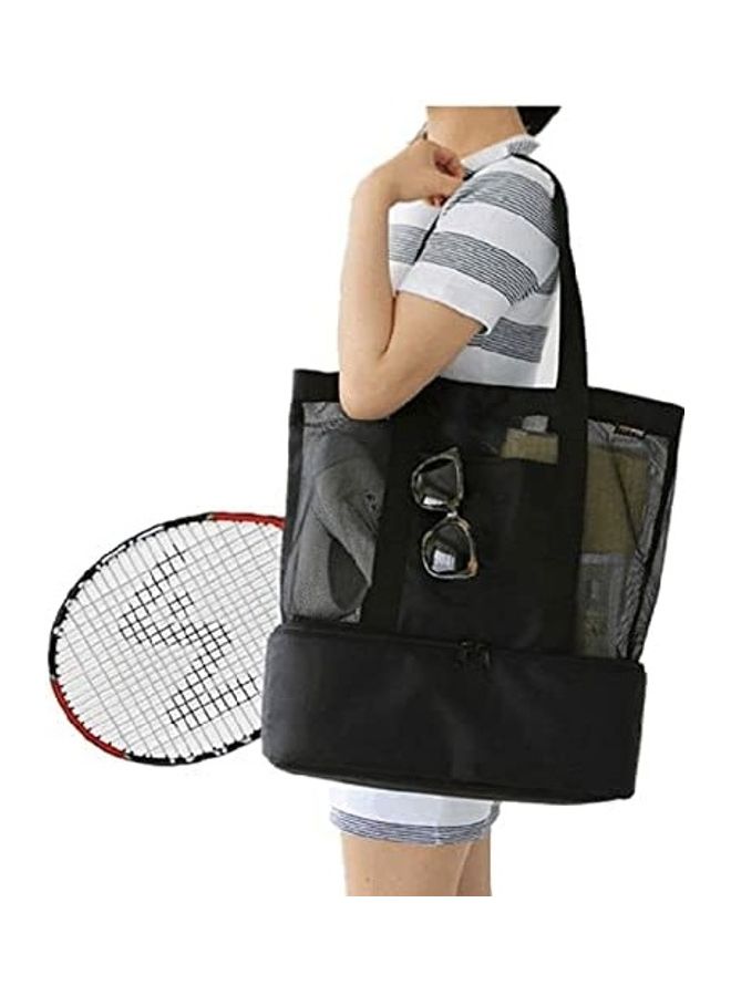 XiuWoo - Mesh Large Beach Tote Zipper with Insulated Cooler Bag - Image 1