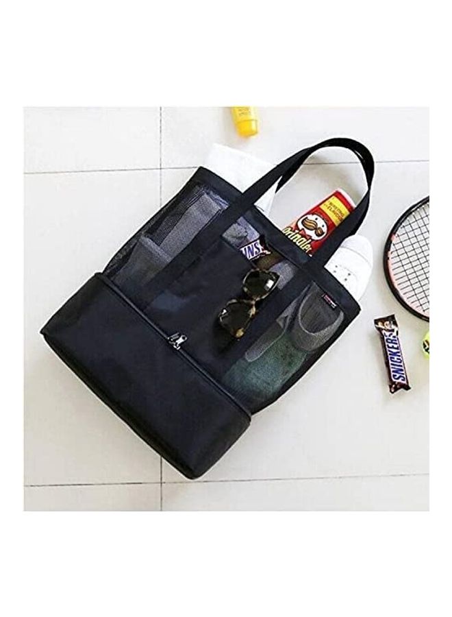 XiuWoo - Mesh Large Beach Tote Zipper with Insulated Cooler Bag - Image 1