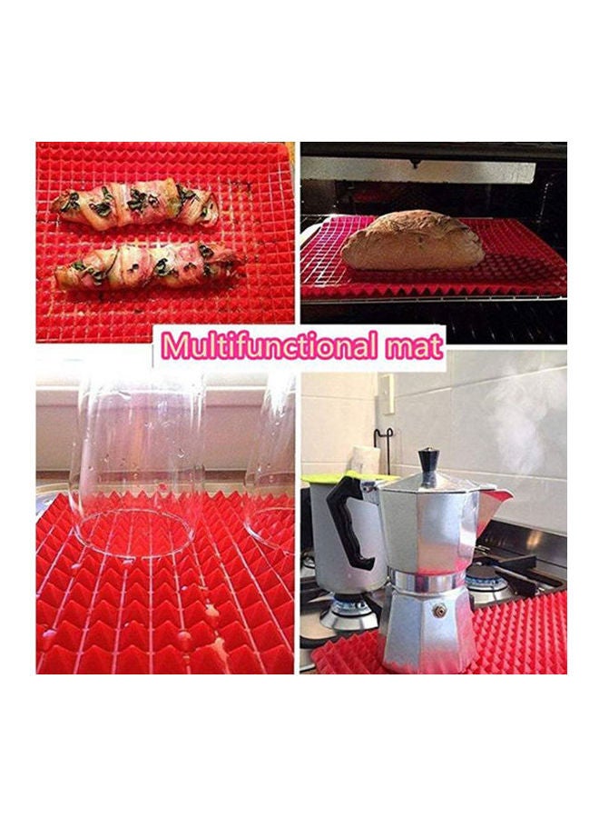 Silicone Baking Mat, Cooking Pan Oven Tray Baking Sheet Red  - Image 2