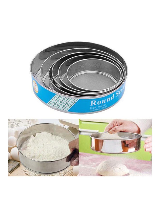 6Pcs Flour Sifter Strainer Round Stainless Steel Mesh Shaker- Flour Filter Baking Tools For Kitchen Silver  - Image 2