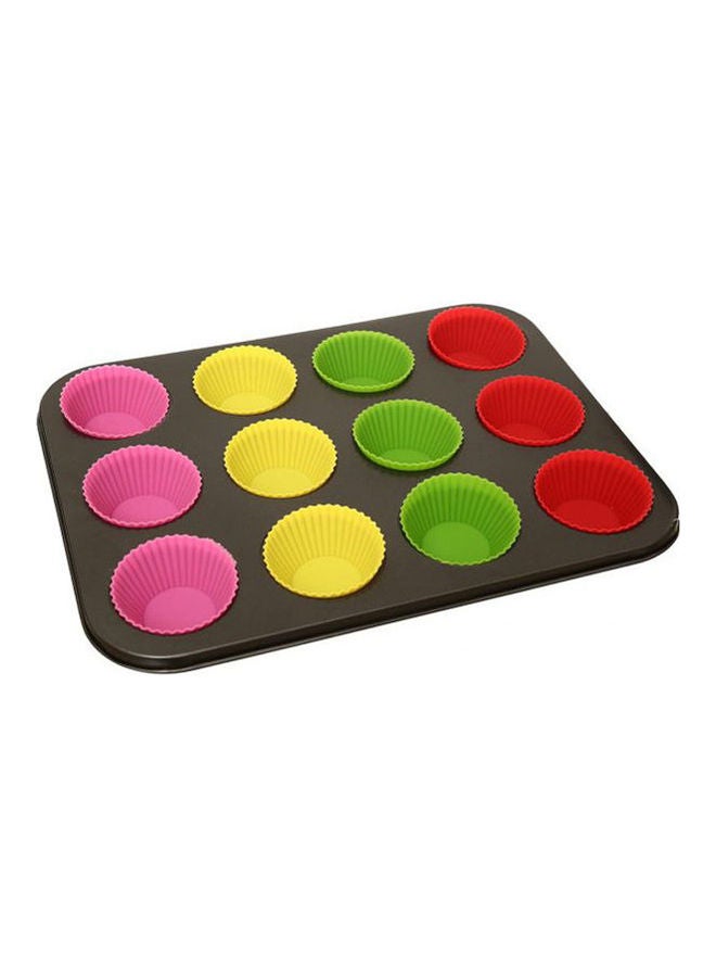 El Hassan Baking Mold 12 Cups Sillicon Molds For Cupcake Multicolour 