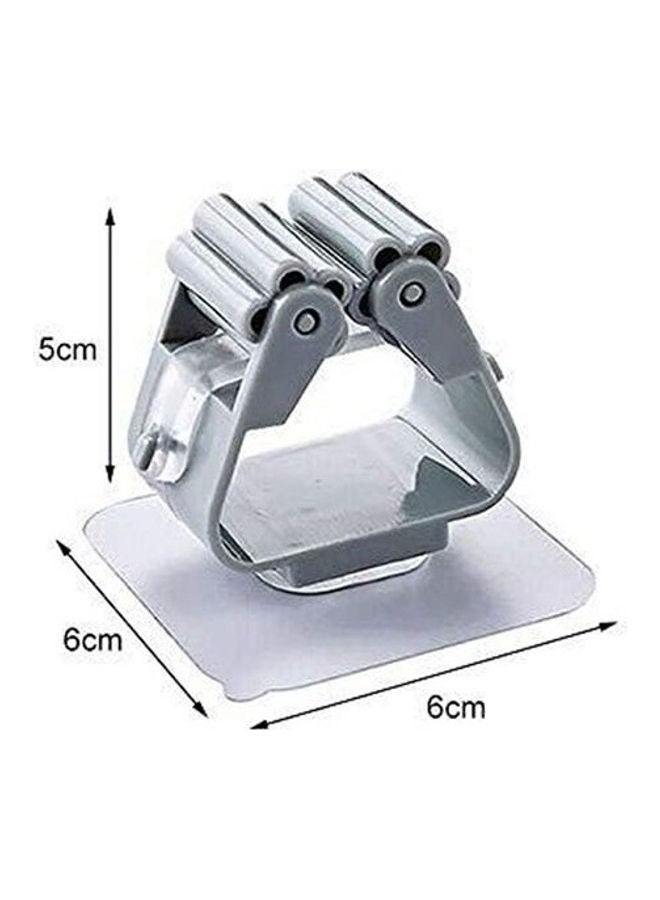 2 Pcs Wall Mounted Mop Organizer Holder Brush Broom Hanger Storage Rack Kitchen Tool Hanger Invisible Wall Hook Hanger Silver - Image 2