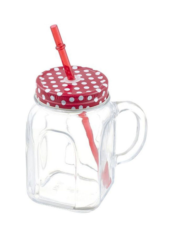 Pasabahce Mug 45 Cl With Straw Lid Red - Image 1